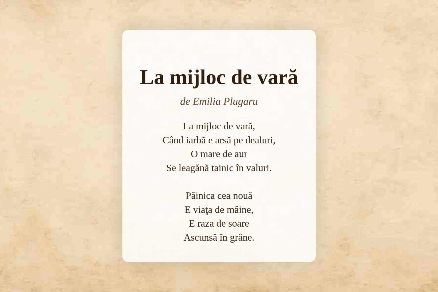 La mijloc de vară