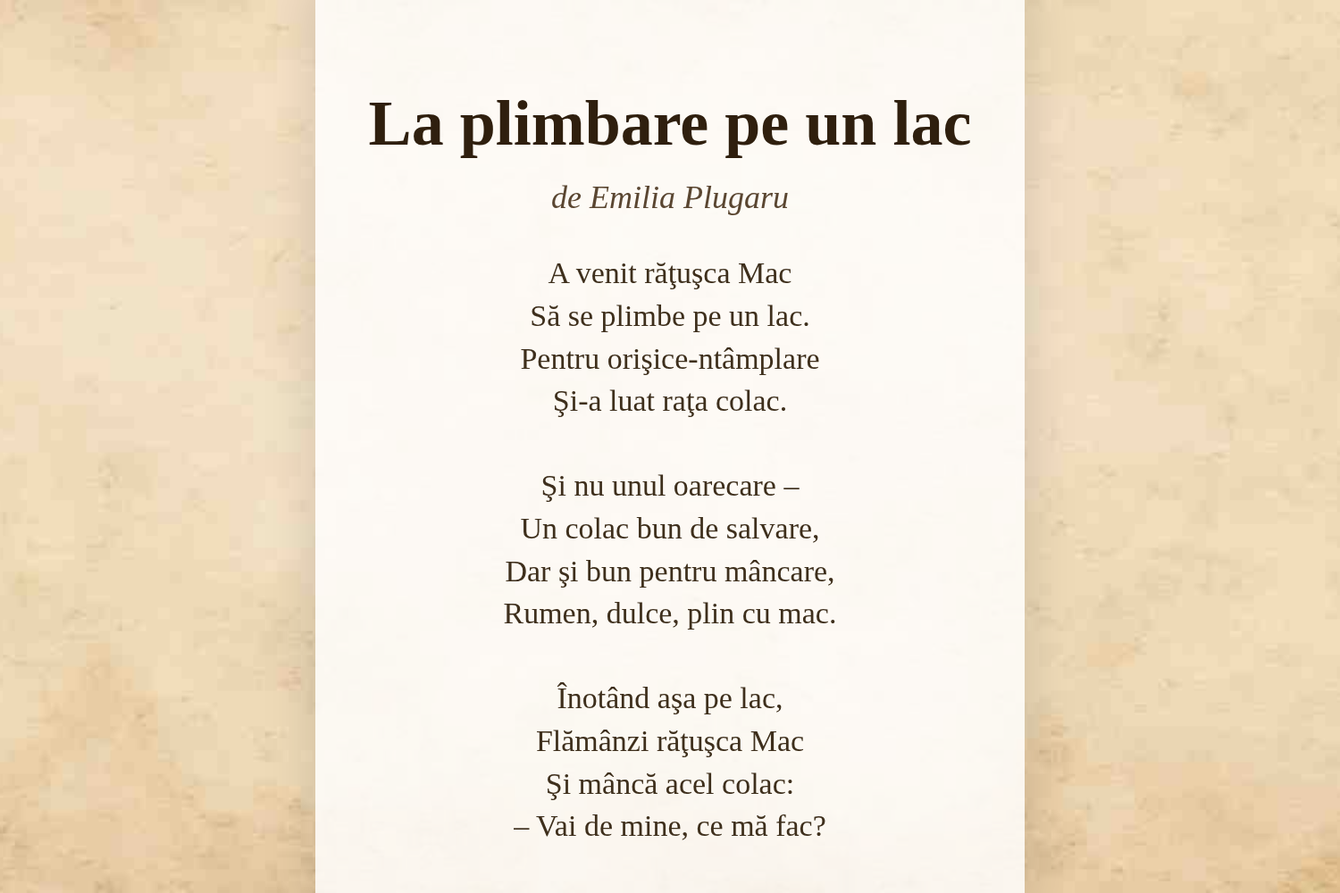 La plimbare pe un lac