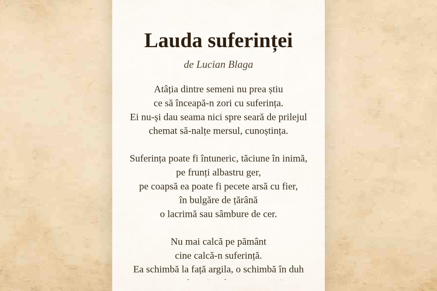 Lauda suferinței