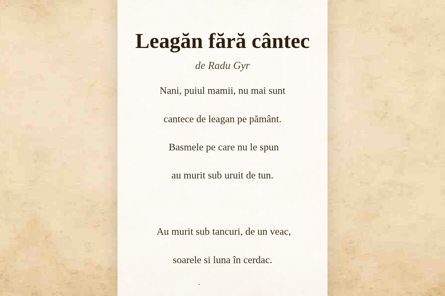 Leagăn fără cântec