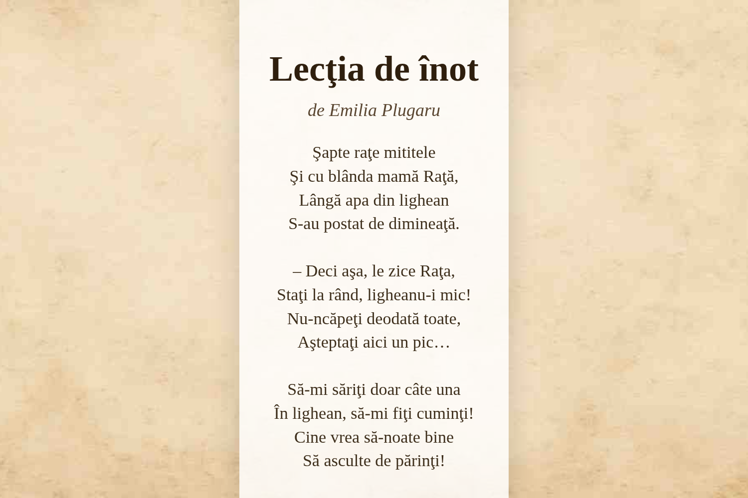 Lecţia de înot