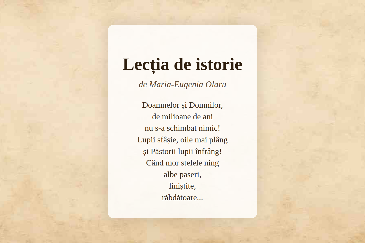 Lecția de istorie