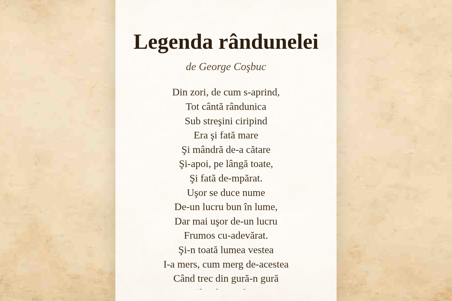 Legenda rândunelei