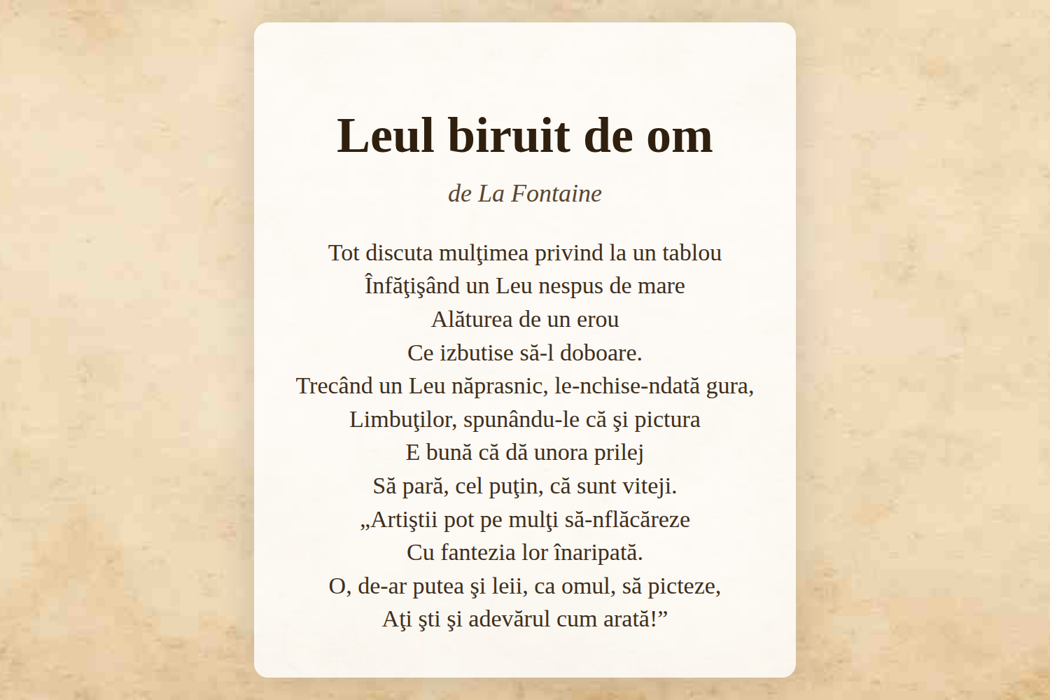 Leul biruit de om