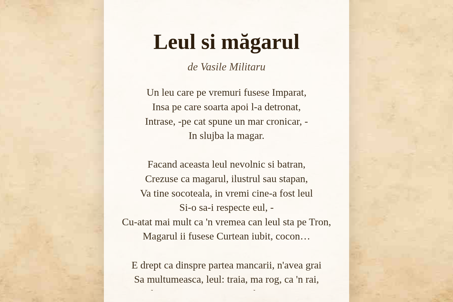 Leul si măgarul