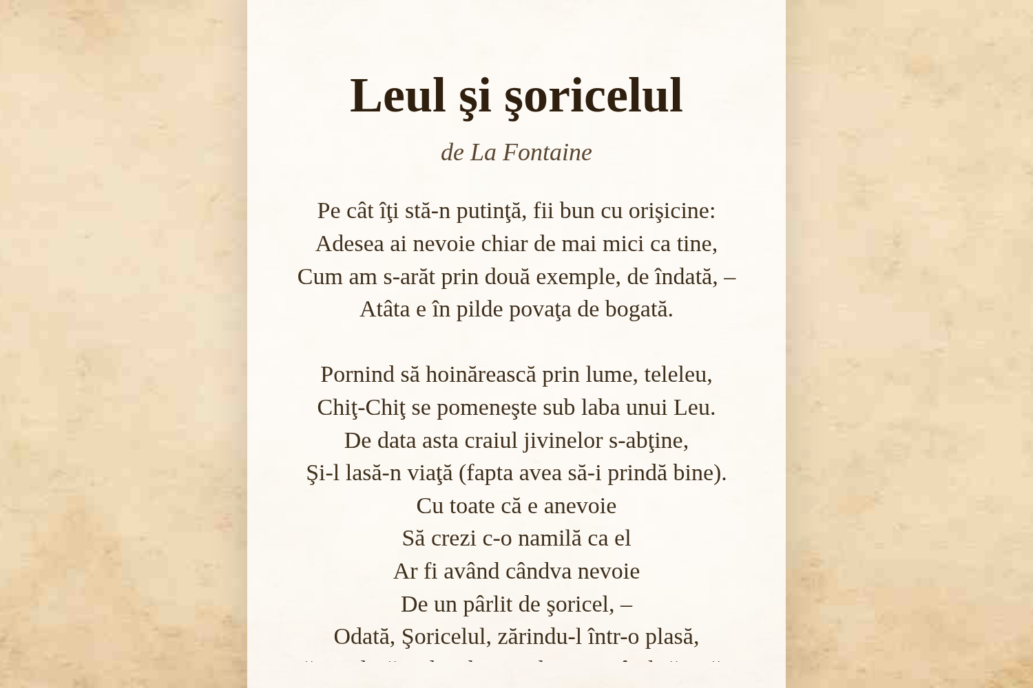 Leul şi şoricelul