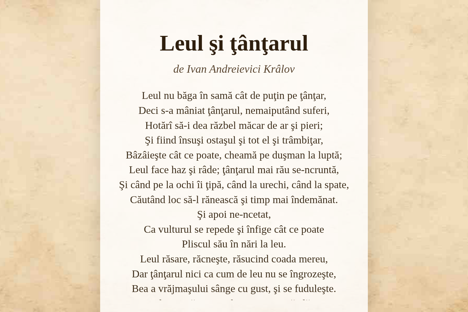 Leul şi ţânţarul