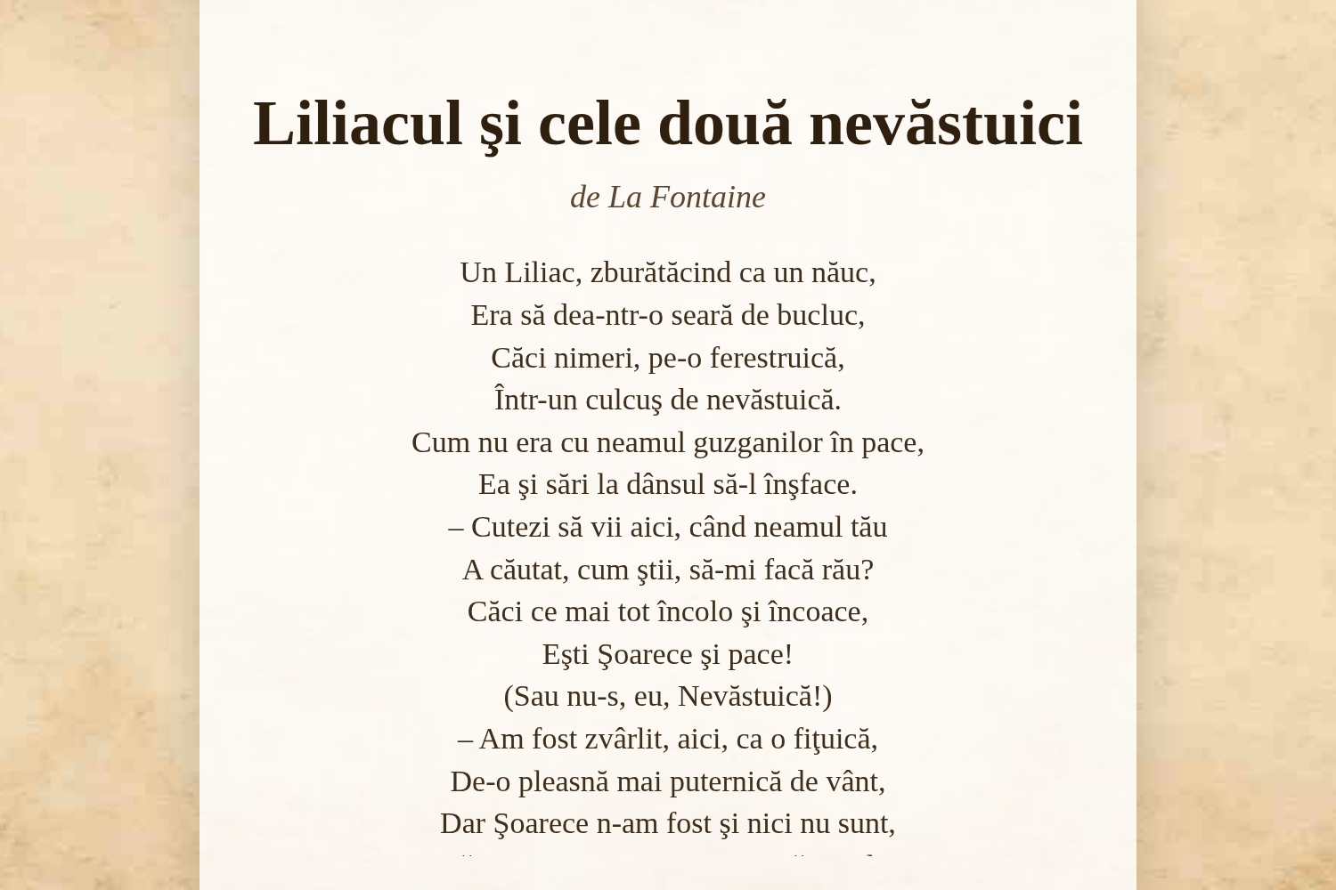 Liliacul şi cele două nevăstuici