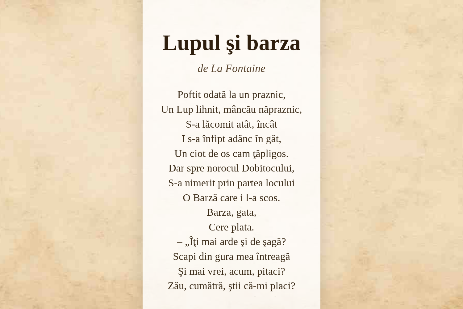 Lupul şi barza