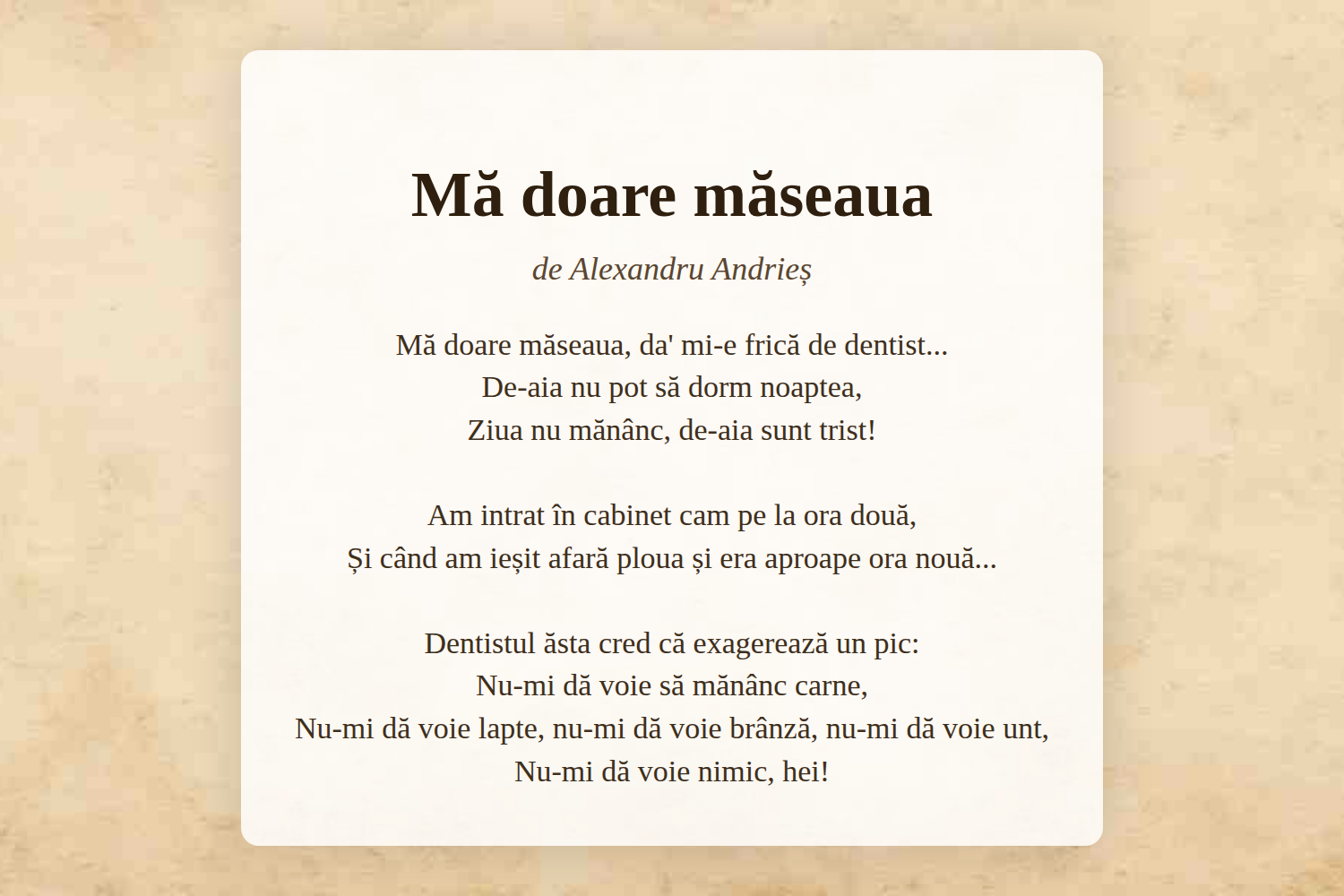 Mă doare măseaua