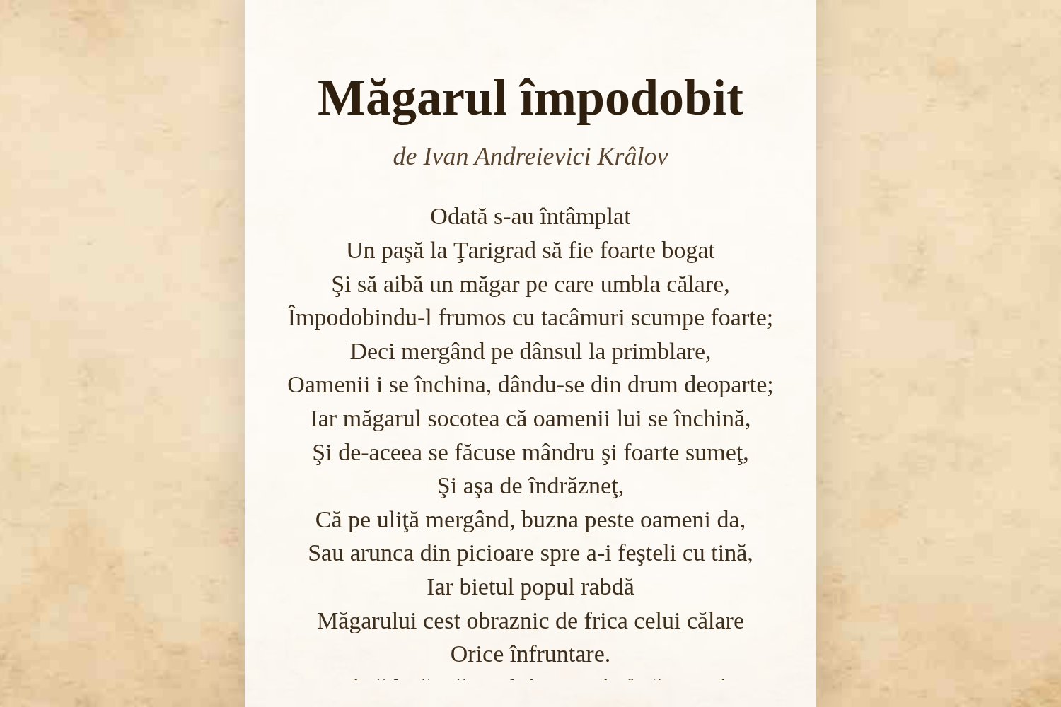Măgarul împodobit