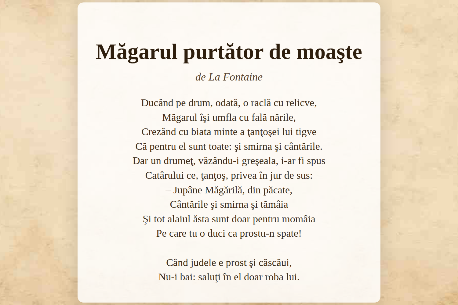 Măgarul purtător de moaşte