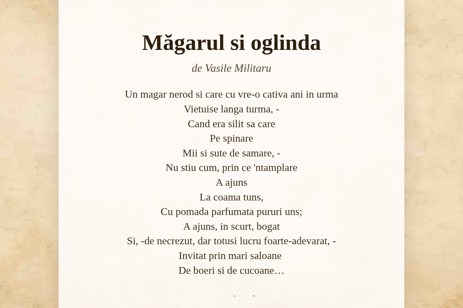Măgarul si oglinda