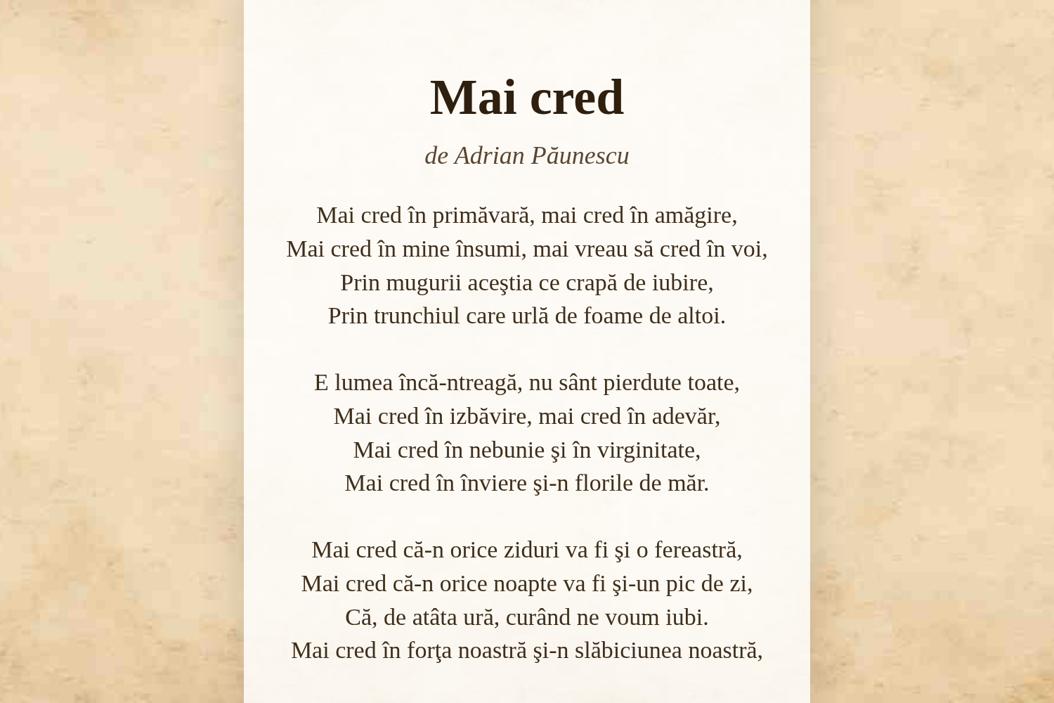 Mai cred