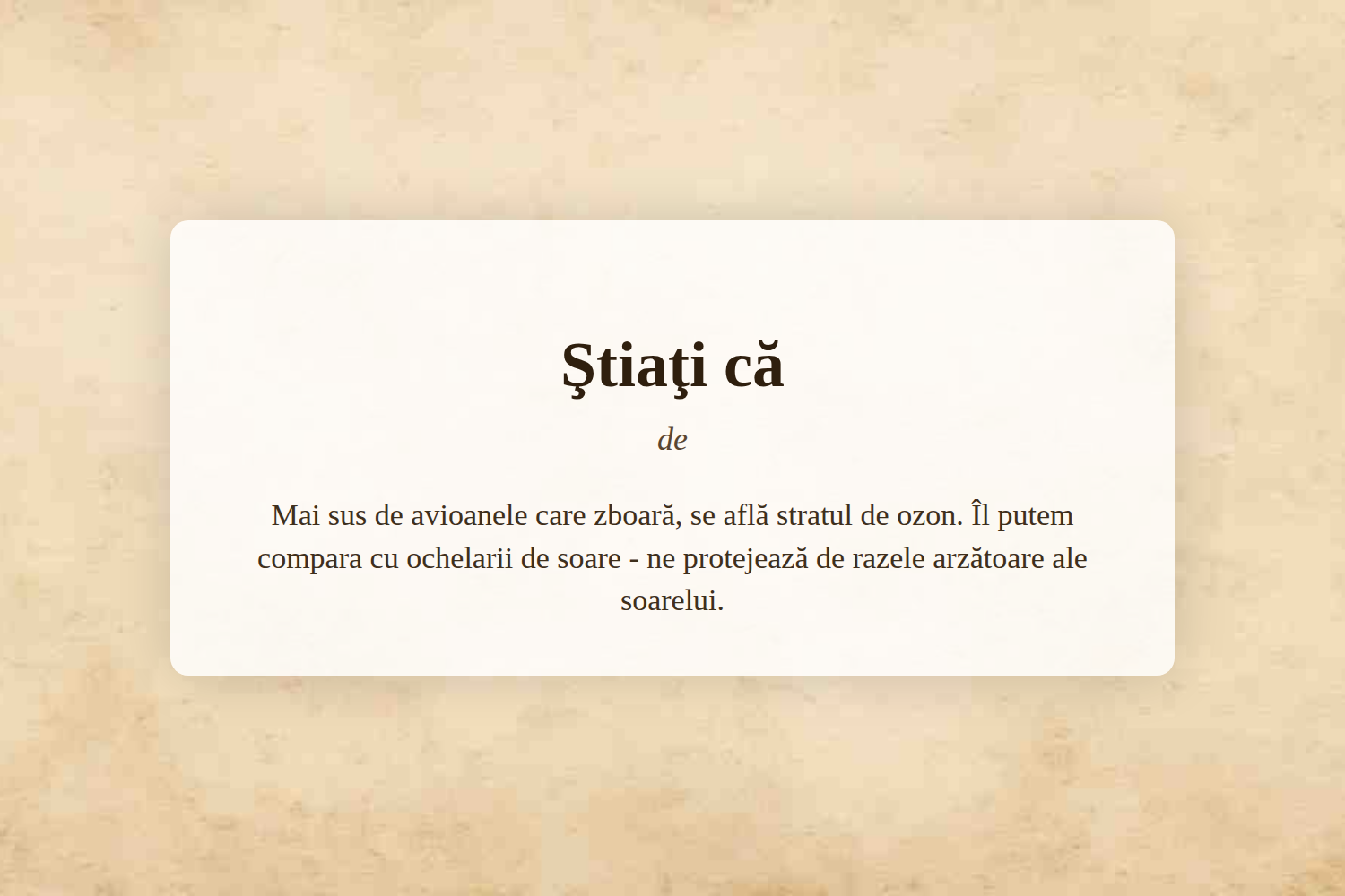 Ştiaţi că
