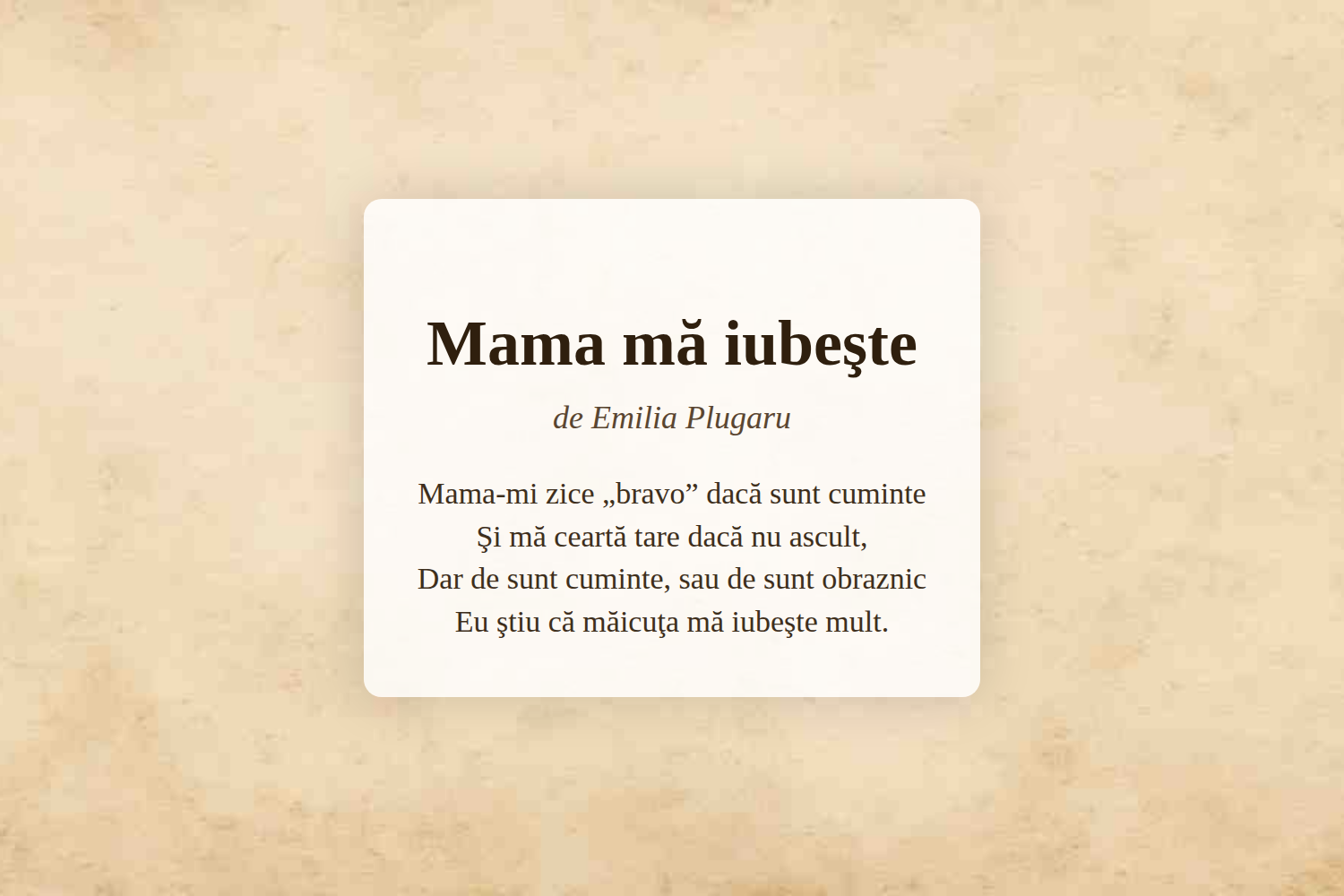 Mama mă iubeşte