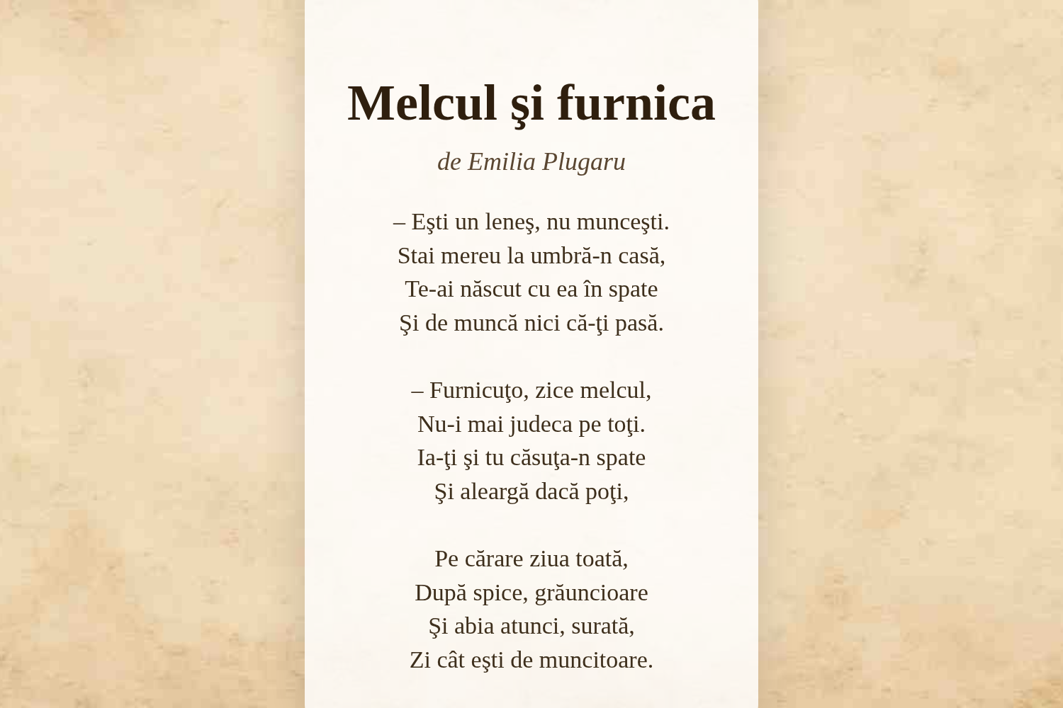 Melcul şi furnica