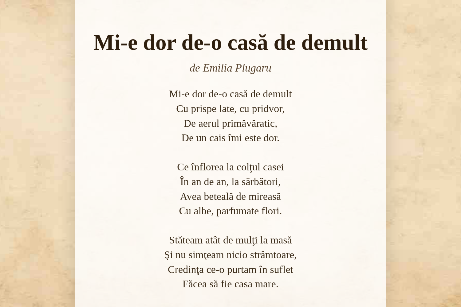 Mi-e dor de-o casă de demult