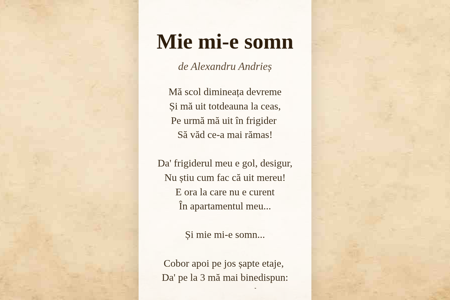 Mie mi-e somn