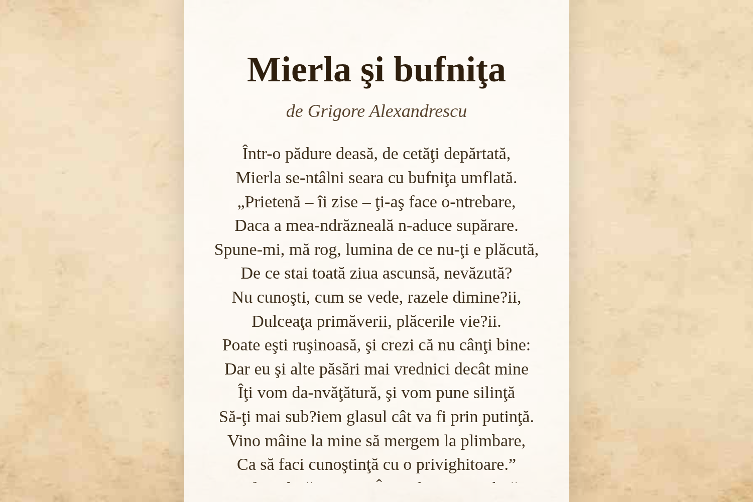 Mierla şi bufniţa