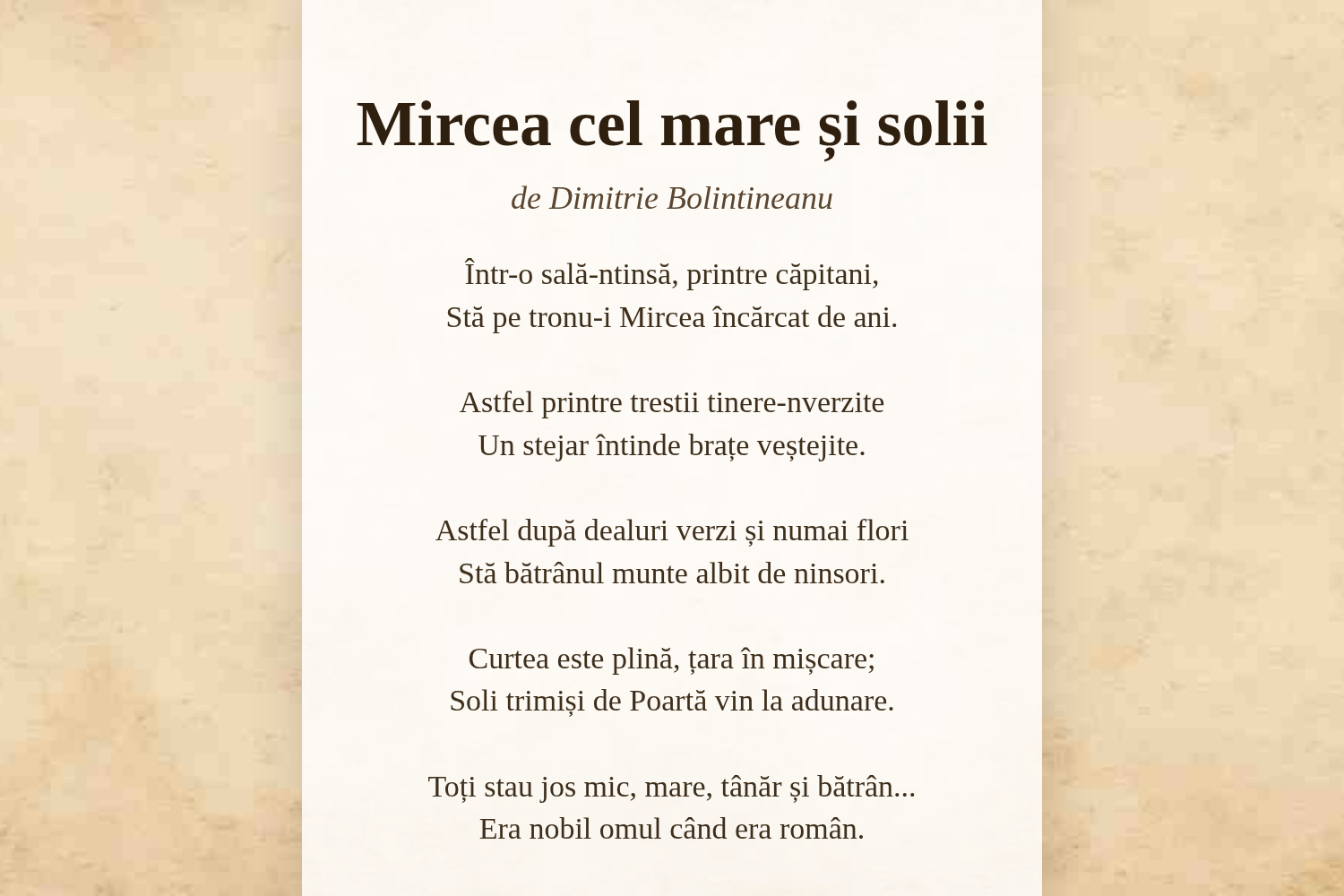 Mircea cel mare și solii