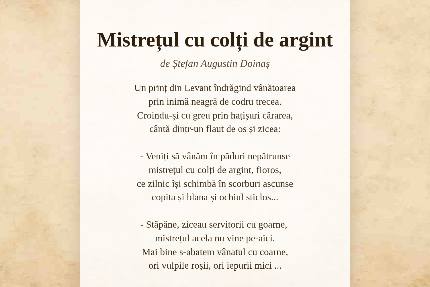 Mistrețul cu colți de argint