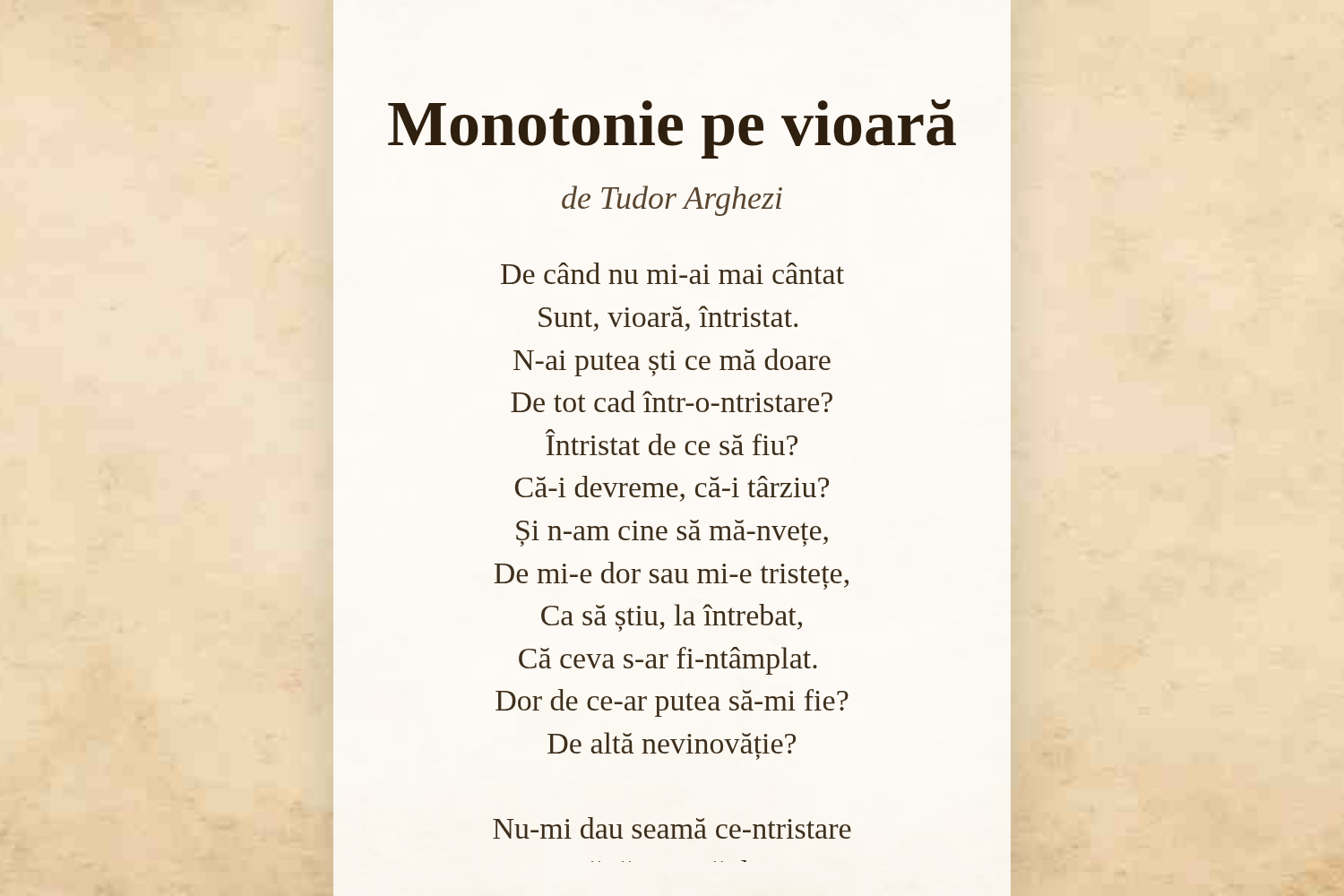 Monotonie pe vioară