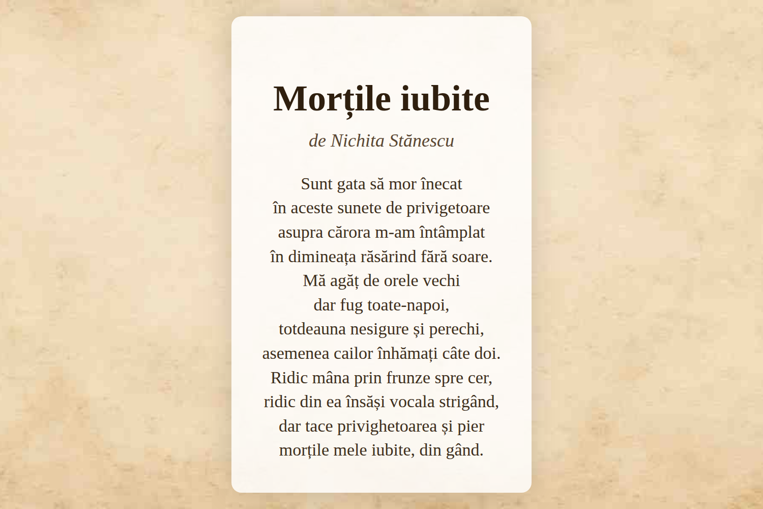 Morțile iubite