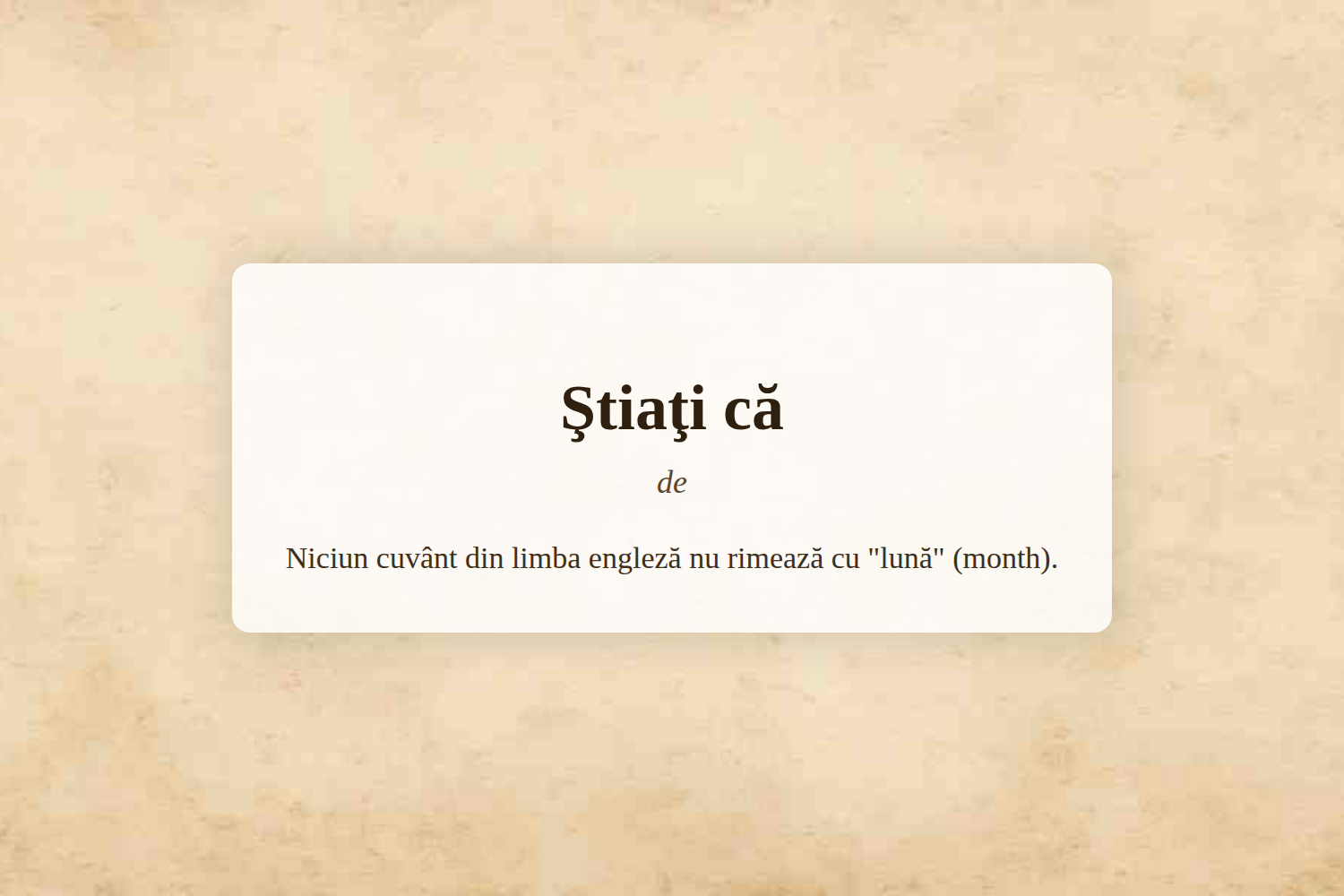 Ştiaţi că