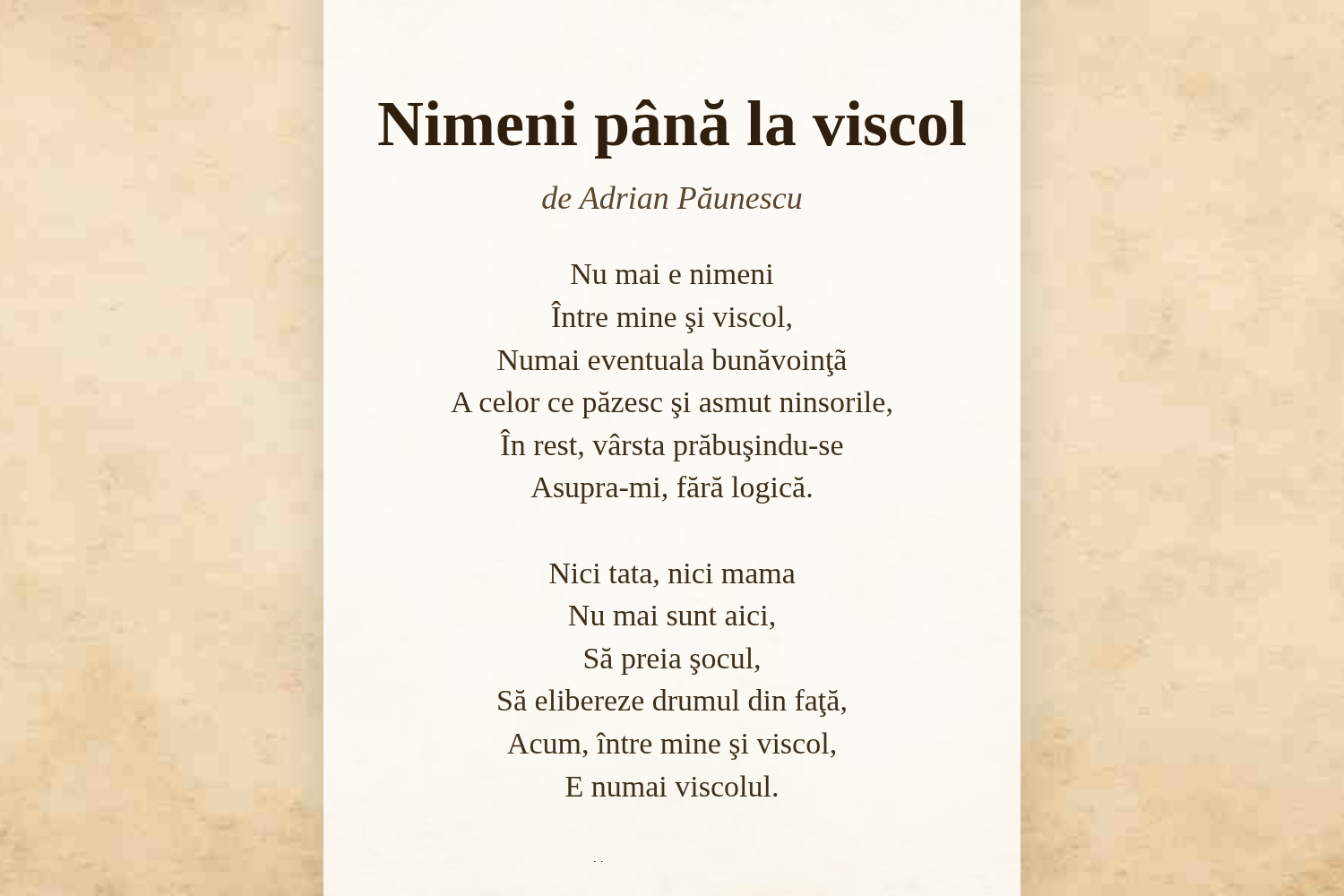 Nimeni până la viscol