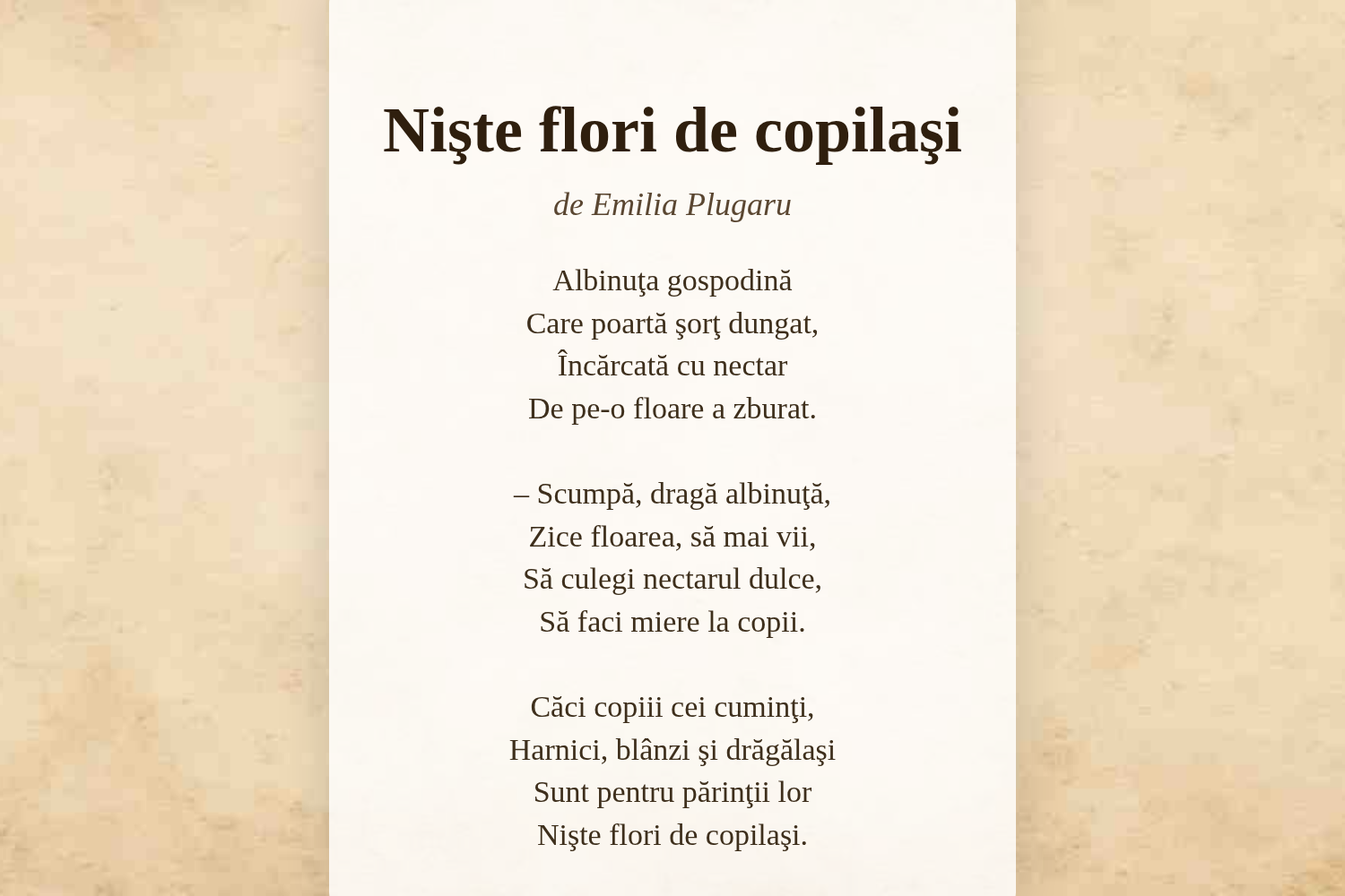 Nişte flori de copilaşi