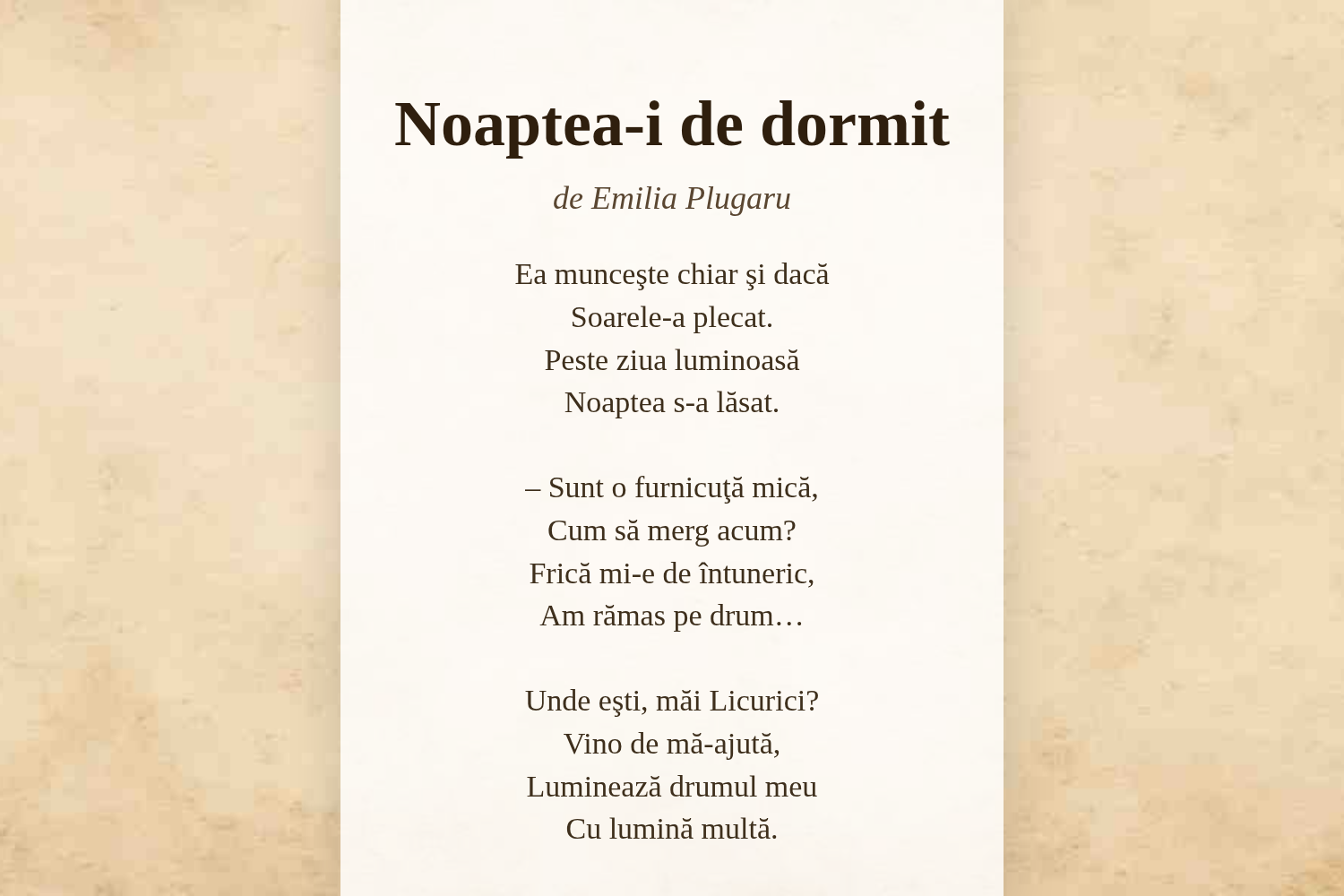 Noaptea-i de dormit