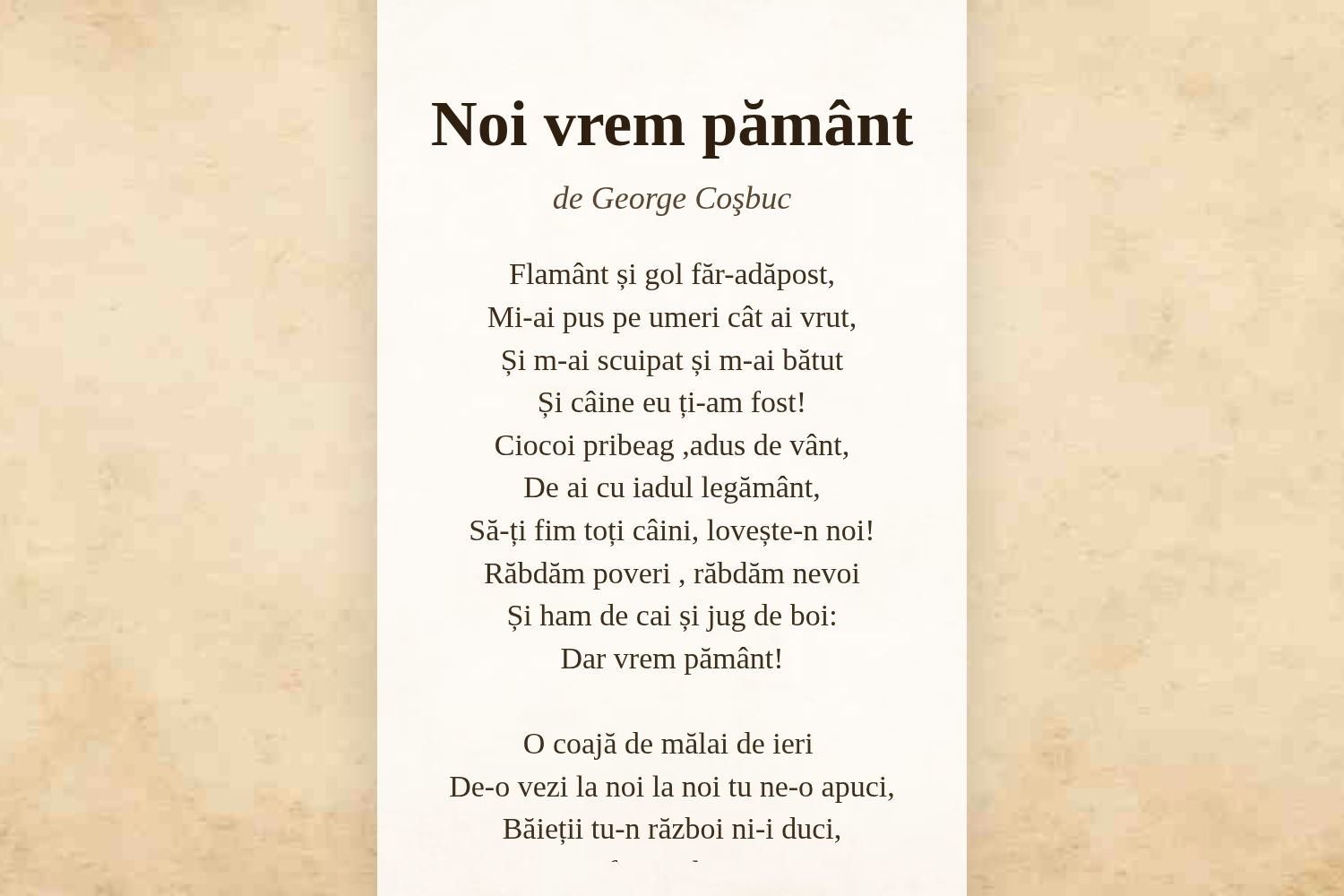 Noi vrem pământ