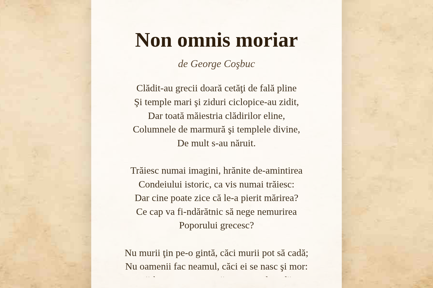 Non omnis moriar