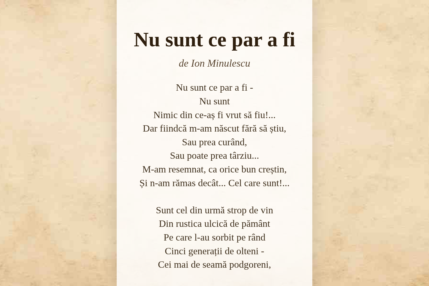 Nu sunt ce par a fi
