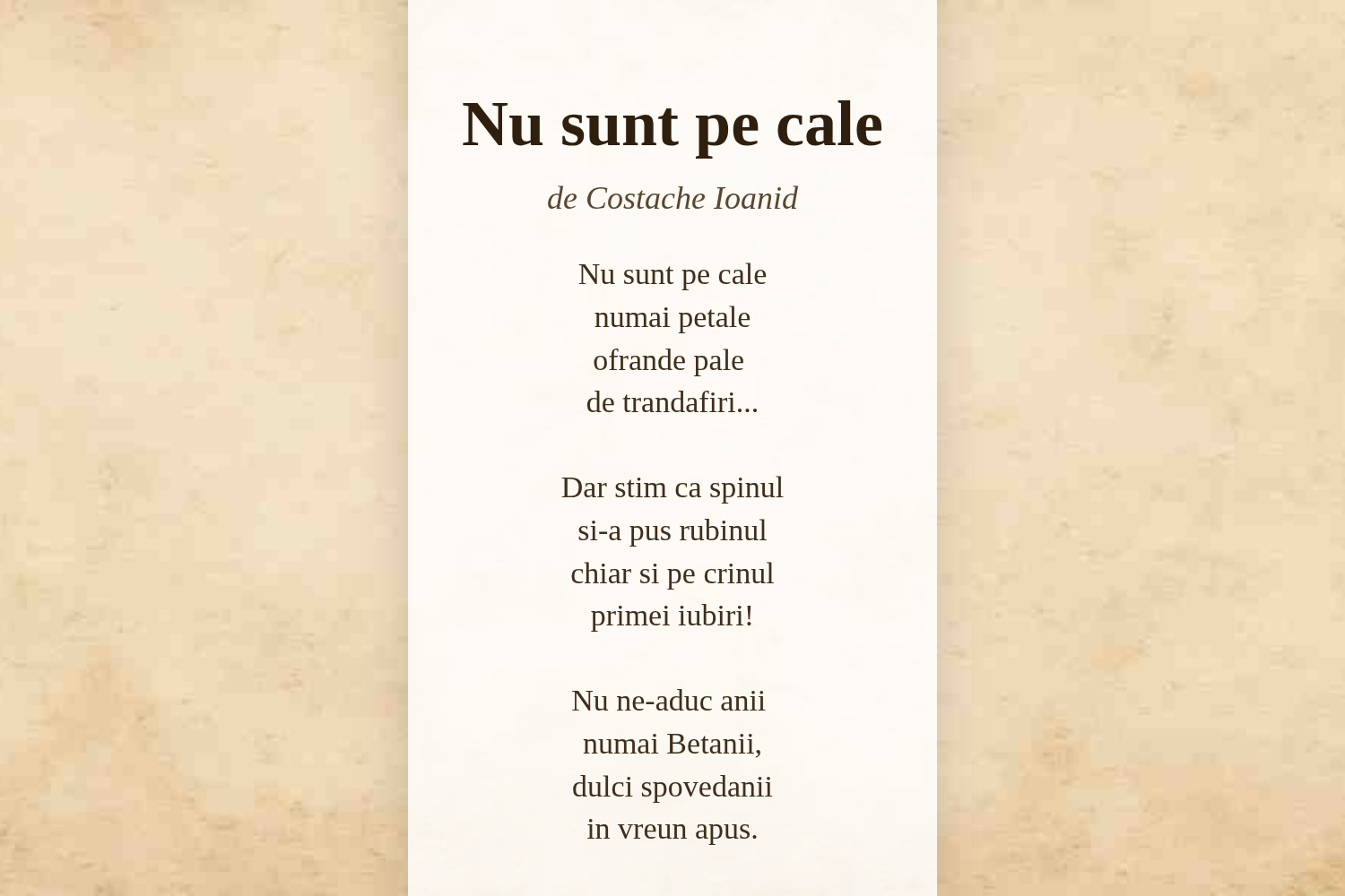 Nu sunt pe cale