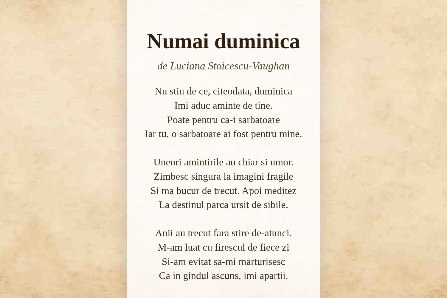 Numai duminica