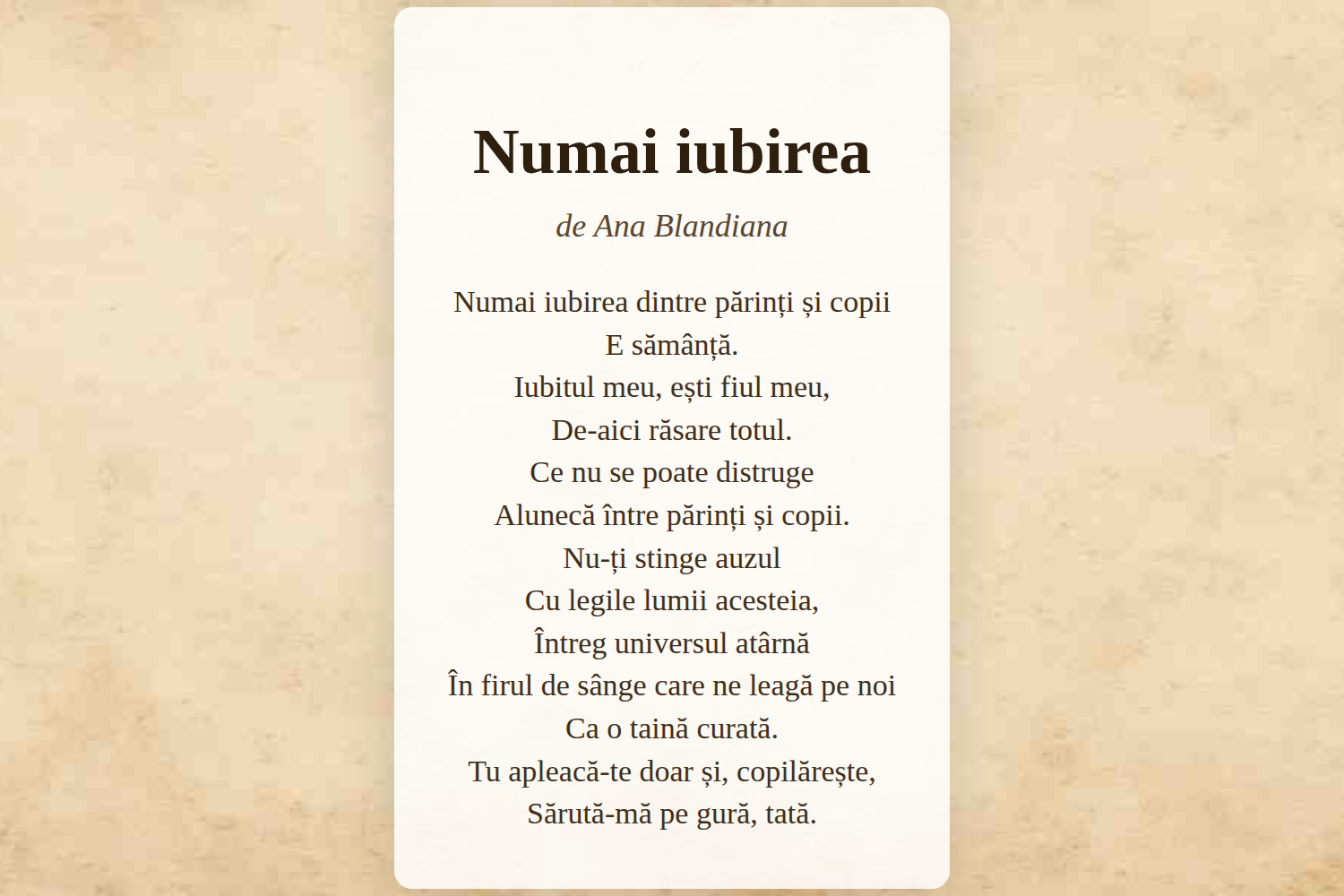 Numai iubirea