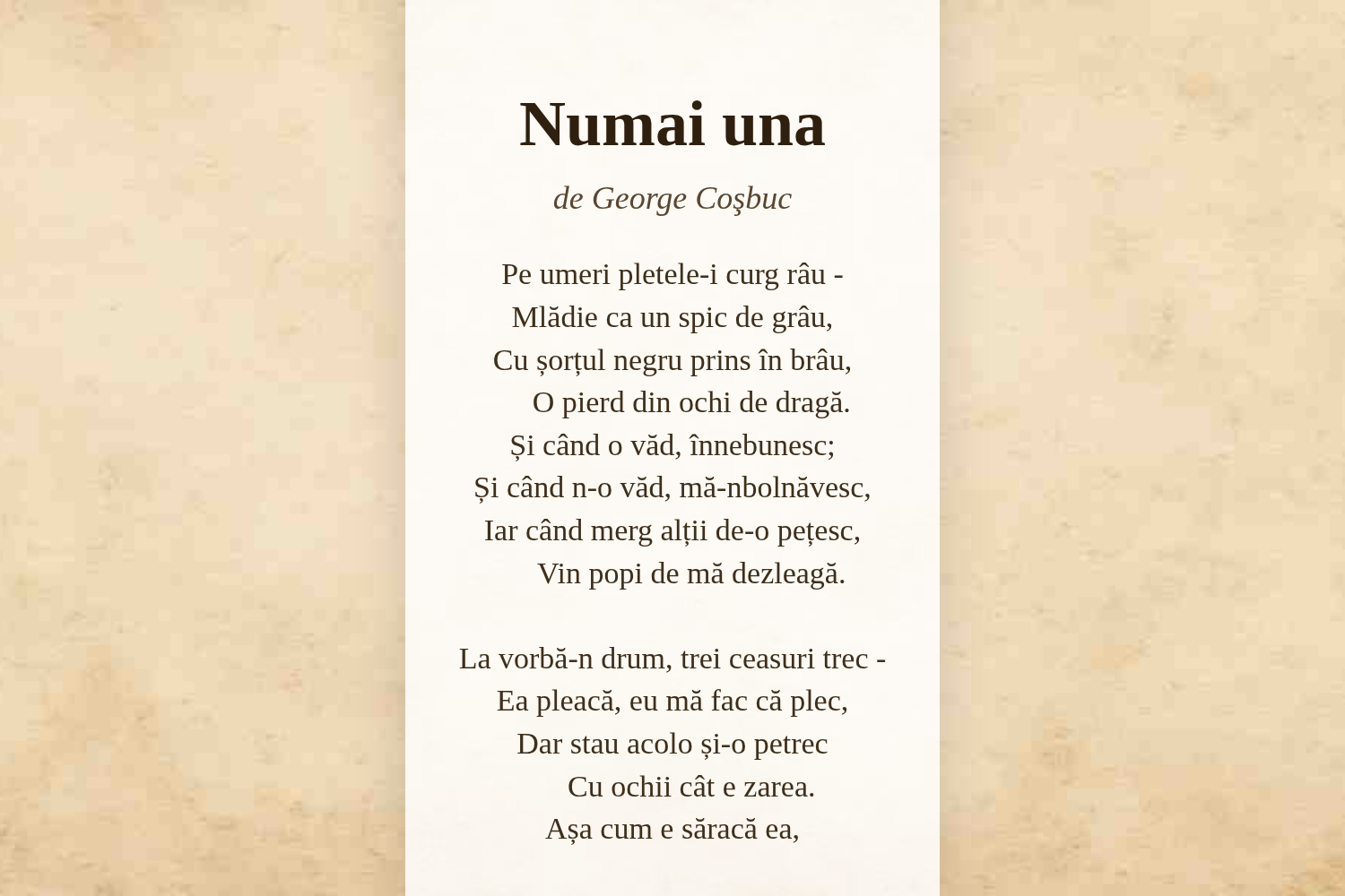 Numai una