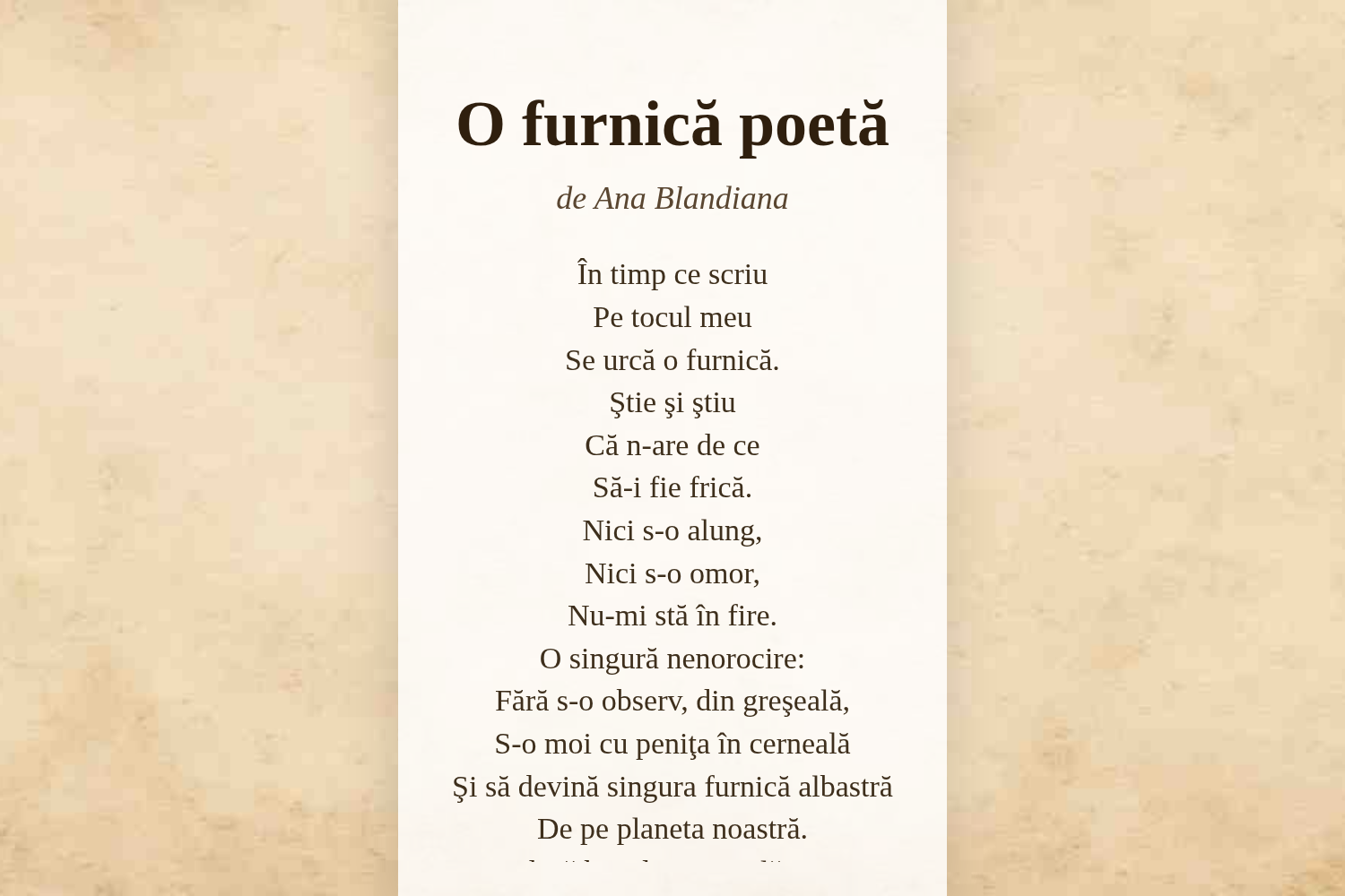 O furnică poetă