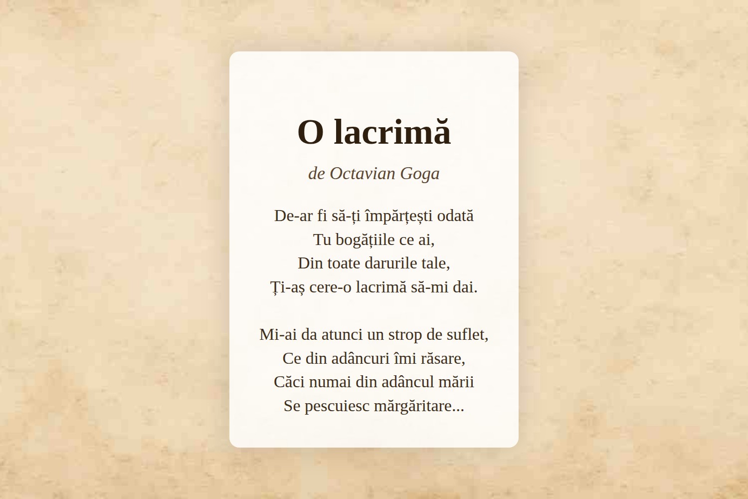 O lacrimă