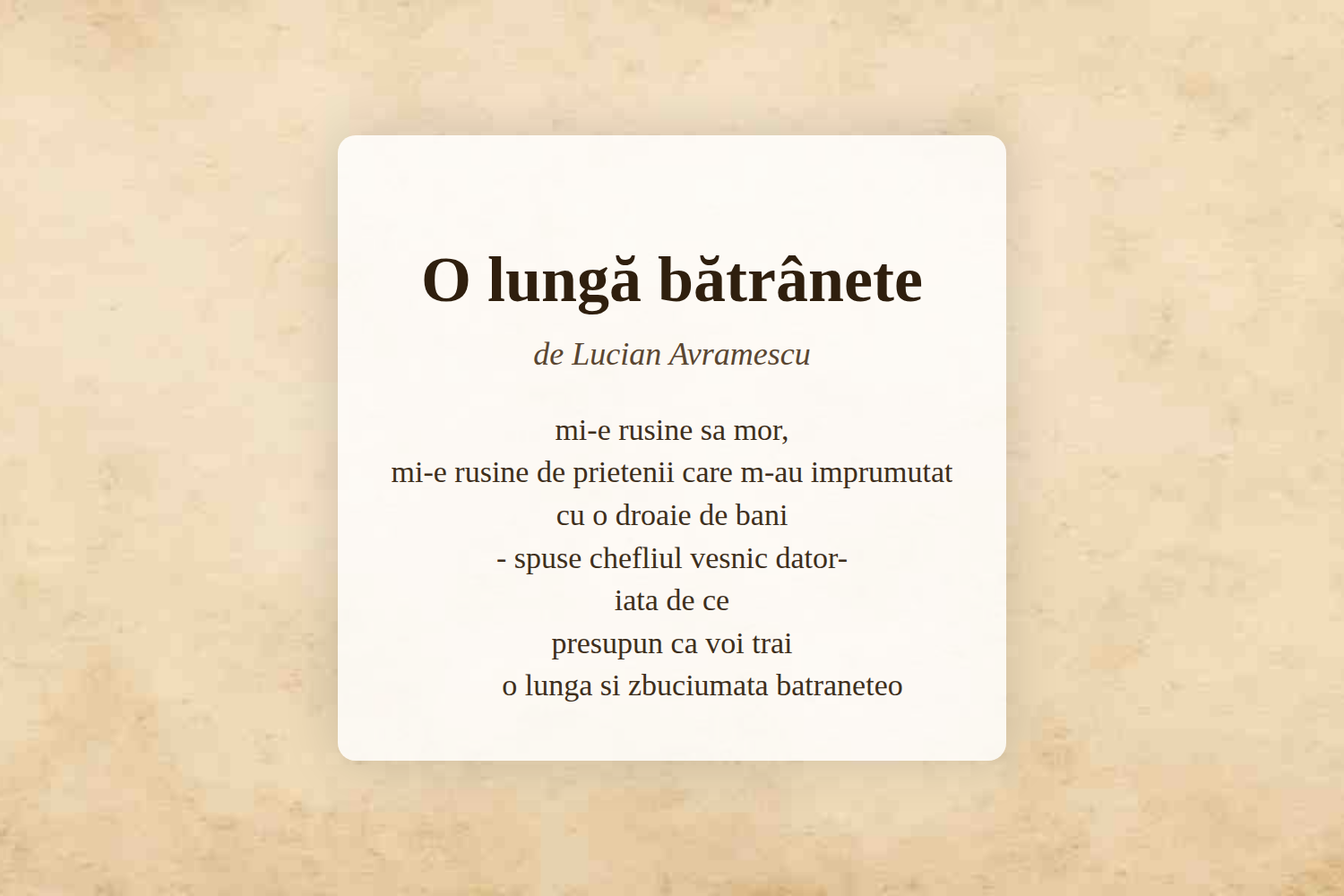 O lungă bătrânete