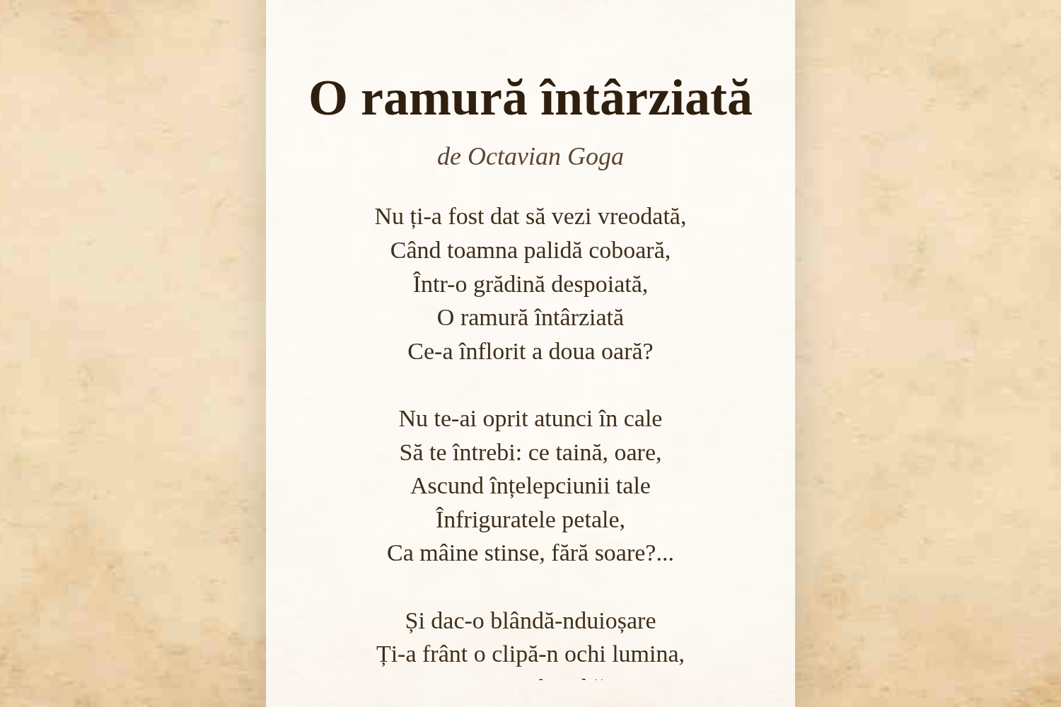 O ramură întârziată