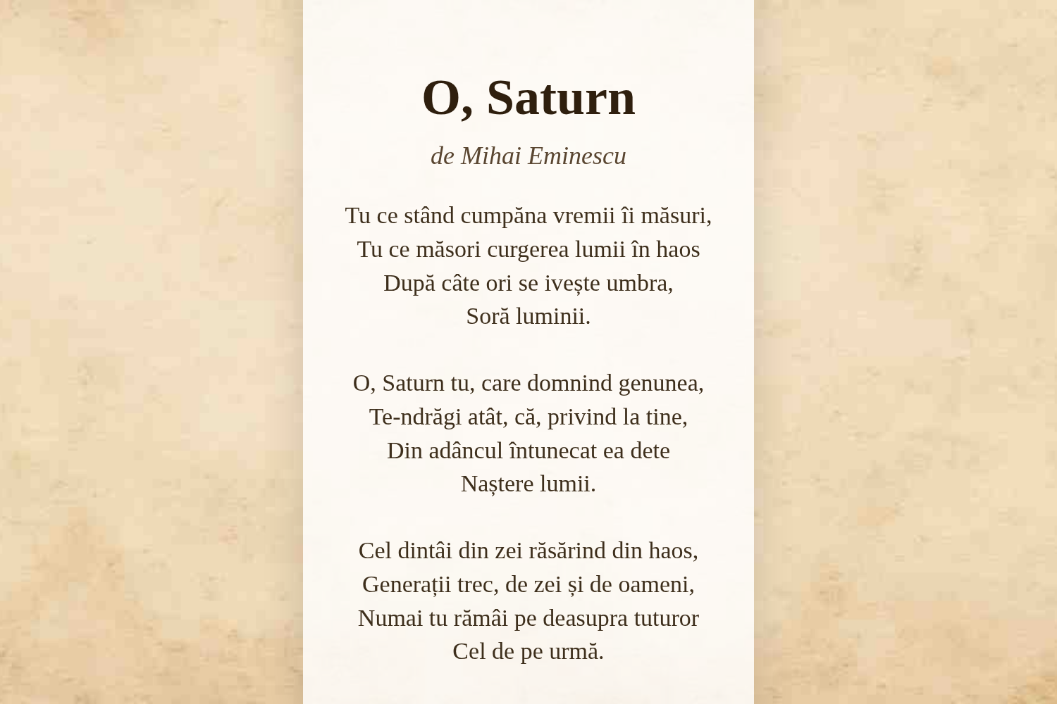 O, Saturn