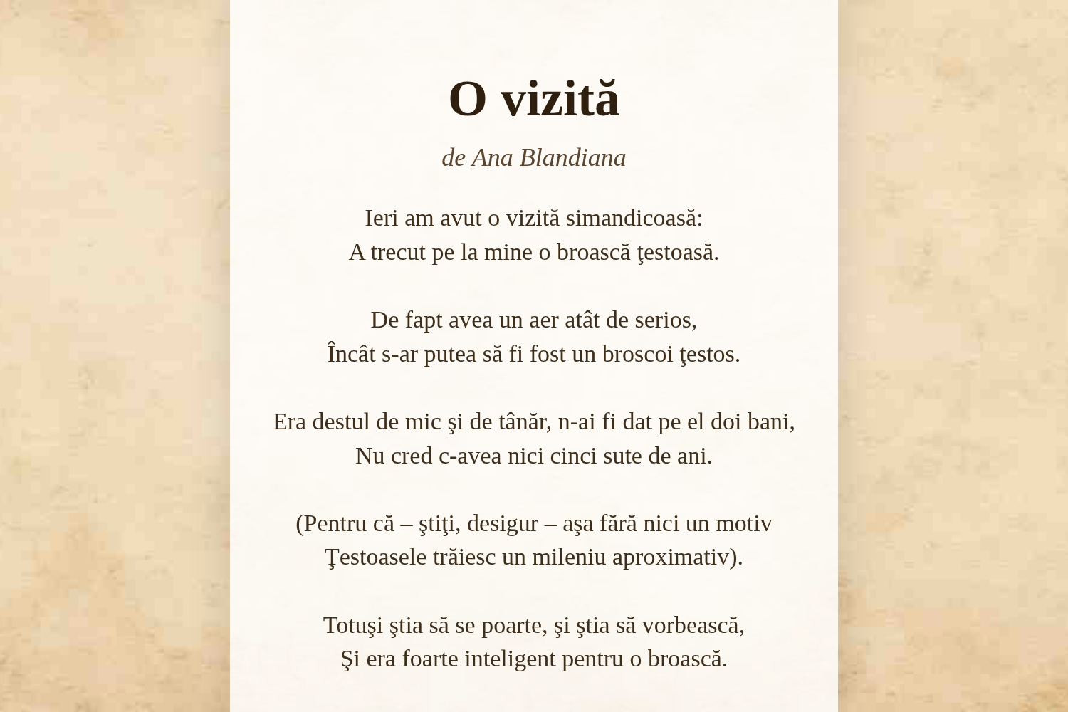 O vizită