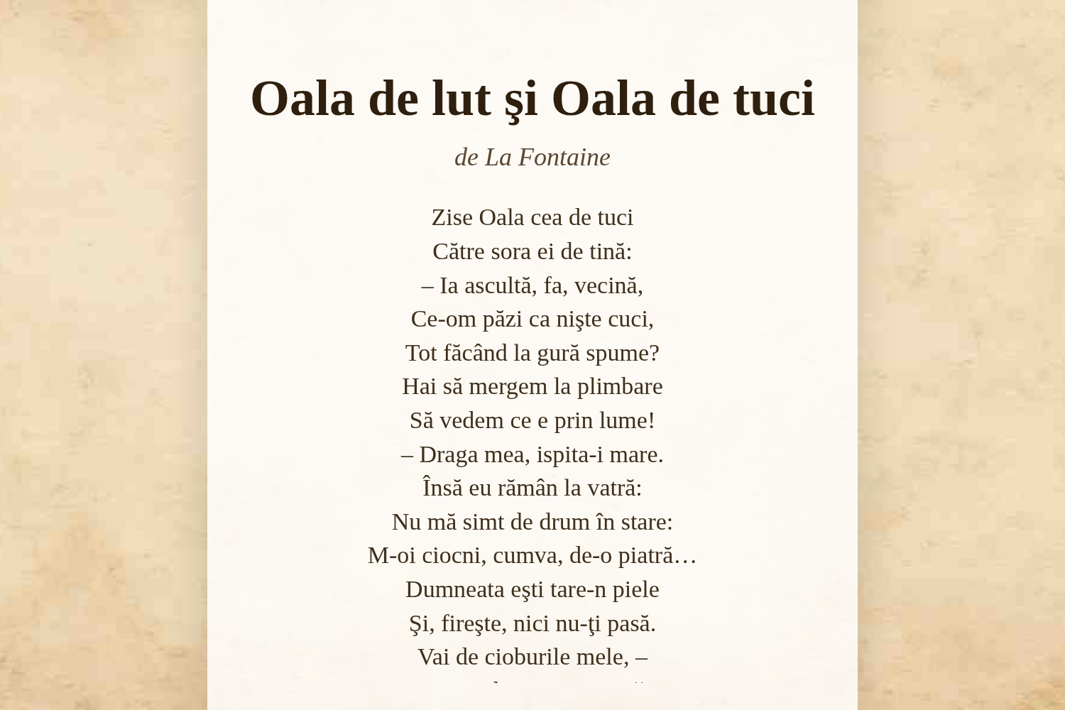 Oala de lut şi Oala de tuci