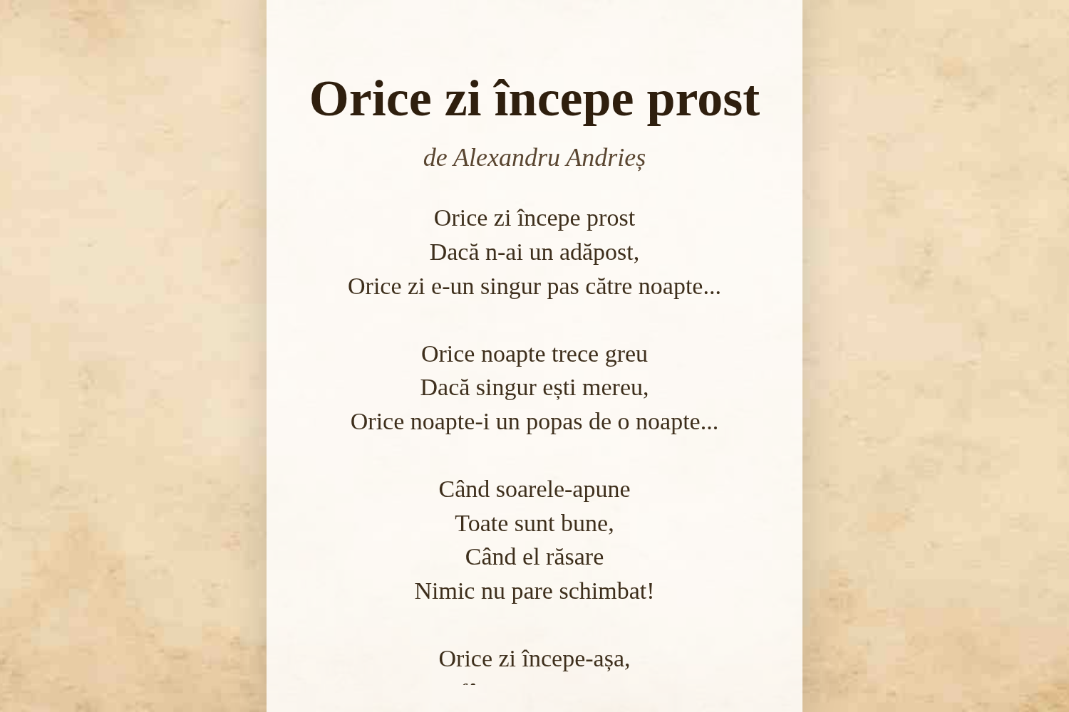 Orice zi începe prost