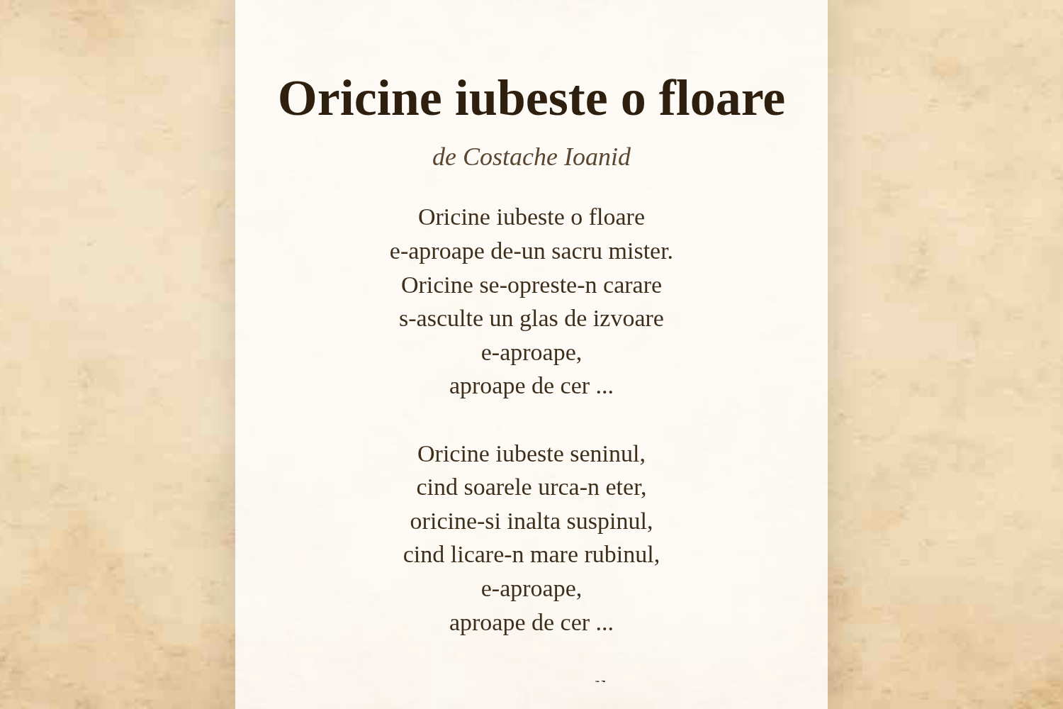 Oricine iubeste o floare
