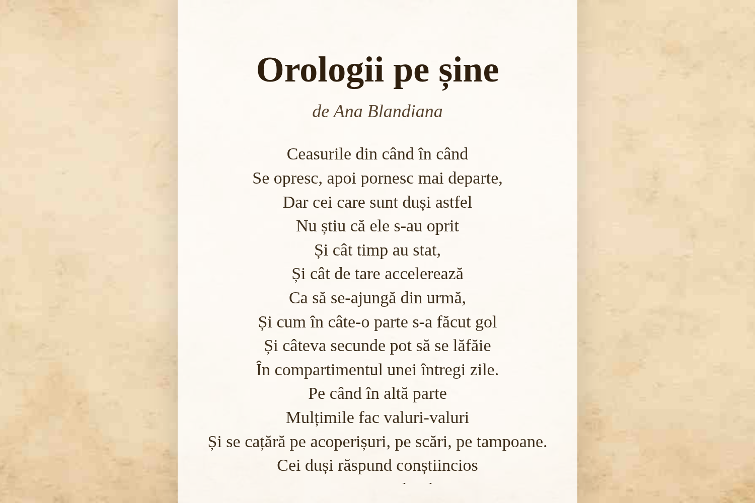 Orologii pe șine