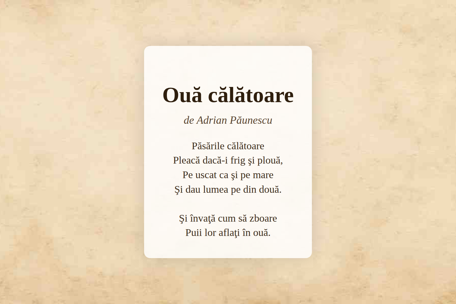 Ouă călătoare